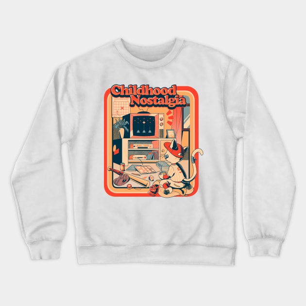 Childhood Nostalgia Orange by Tobe Fonseca Crewneck Sweatshirt by Tobe_Fonseca